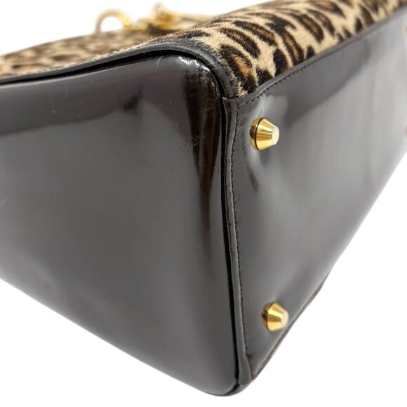 Christian Dior Vintage 2007 Lady Dior Pony Calf Hair Leopard Tote Bag [106048] - Picture 7 of 14